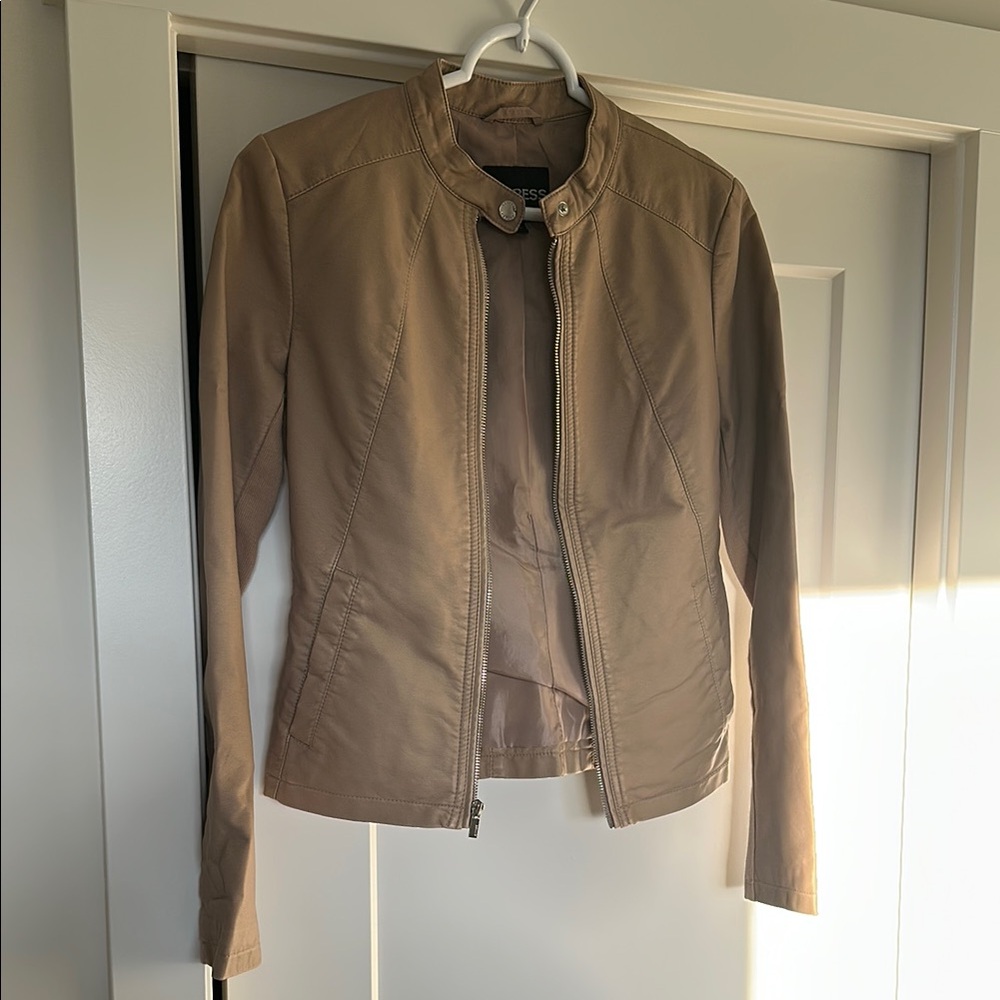 Express Women's Tan Faux Leather Jacket